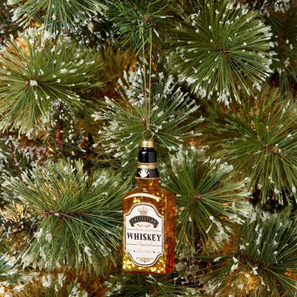 Target Wondershop Whiskey Bottle Glass Ornament - Picture 1 of 3